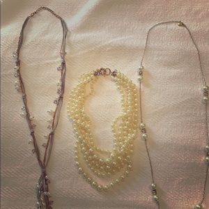 J.Crew necklaces with pearls and gold (Set of 3)